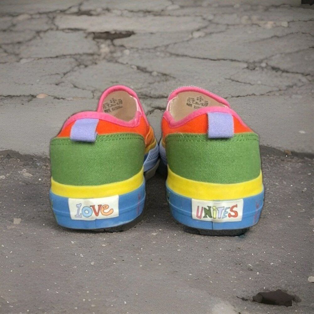 adidas Nizza Slip On Pride Love Unites Rainbow Sneakers Men's Size 7.5 - Picture 6 of 8